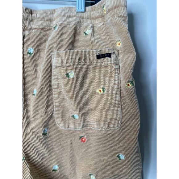 PacSun Men's Volley Corduroy Shorts Floral Embroidery Size L Pull On Drawstring - Picture 4 of 8
